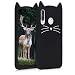 Produktbild kwmobile Huawei P30 Lite Hülle - Handyhülle für Huawei P30 Lite - Handy Case Cover Silikon Schutzhülle - Katze Design Schwarz Weiß