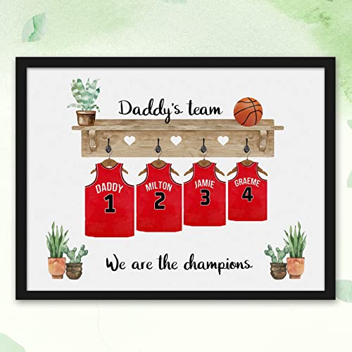 Gowelly Personalized Custom Gifts for Dad Who are the Captain of the Family - Fathers Birthday Gifts from Daughter&Son&Wife - Cool Gifts for Dad - Football&Baseball&Basketball Themed Canvas Prints miniatura 3