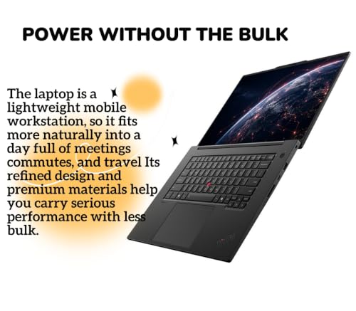 Image of New ThinkPad P1 Gen 9 Mobile Workstation Laptop 16 inch 3.2K OLED TouchScreen Series 3 Ultra 9 386H Processor 64GB LPDDR5X-8533MT /s RAM 4TB SSD RTX PRO 2000 Blackwell GDDR7 Graphic Thunderbolt5 Win 11 Pro