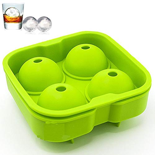 Rasikvar Ice Ball Mold, Silicone Whiskey Ball Ice Cube Tray Sphere Round Flexible Ice Ball Maker, Whiskey Ball Maker Ice Balls Mold Food Grade and BPA Free for Chilled Drinks (Combine)