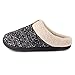 ULTRAIDEAS Women's Comfy Memory Foam Slippers Fuzzy Wool-Like Plush Fleece Lined House Shoes w/Indoor, Outdoor Non-Slip Rubber Sole (9-10, Meteorite Grey)