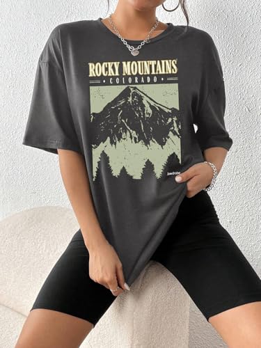 Image of Jawdrobe Women's Graphic Printed T-Shirt Soft Cotton Blend Tee for Everyday Style | Oversized Fit Half Sleeve Printed Round Neck T-Shirt for Women