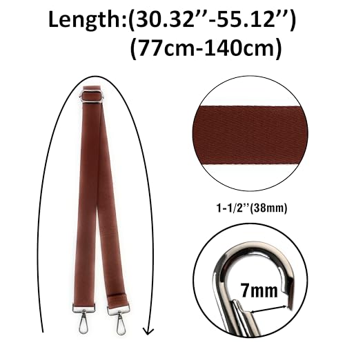 Image of Purse Strap Replacement for Crossbody Bags & Handbags | Premium Webbing with Gunmetal Black Hardware Clip-On Installation Adjustable Length Comfortable Wide Guitar Style Strap