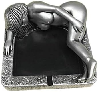 oocc Sexy Women Beauty Figurine Ashtrays Cigar Ash Tray for Home Coffee Pavilion Restaurant Bar Decoration (Silver)