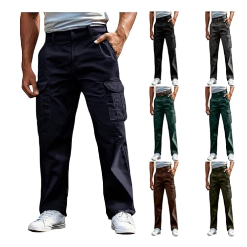 Men's Cargo Pants Hiking Casual Joggers Loose Cargo Sweatpants for Men Daily Lounge Streetwear Trouser with Pockets