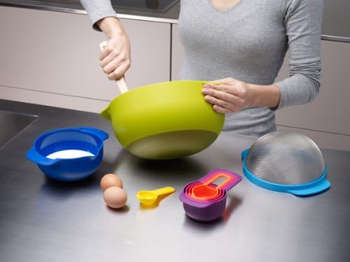 Joseph Joseph Nest 9 Plus, 9 Piece Compact Food Preparation Set with Sieve and Colander, Multi-Colour