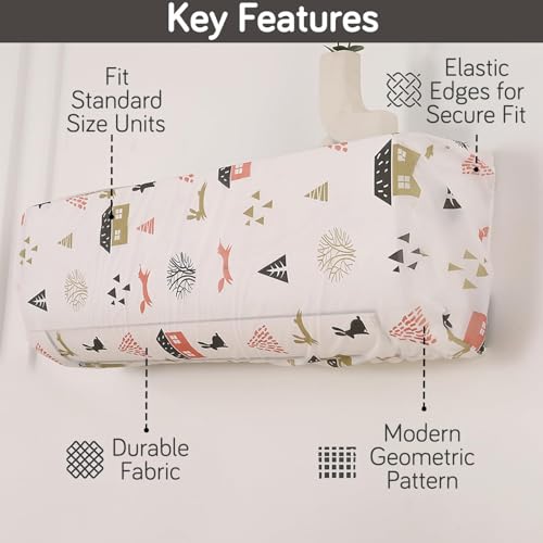 Image of HOKIPO Air Conditioner Cover for 2 Ton Split AC | Fits AC Units upto Size 110x33x31 cm | Dustproof, Waterproof & Washable Indoor Unit Cover | Woodland Village (NEW-D4-AR5874)