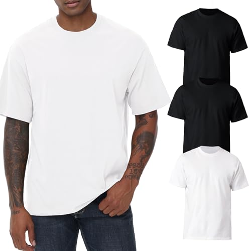Image of KEEPSHOWING Mens Cotton T Shirts Short Sleeve Crew Neck Basic T-Shirt Essentials Crewneck Cotton T-Shirts Tees for Men
