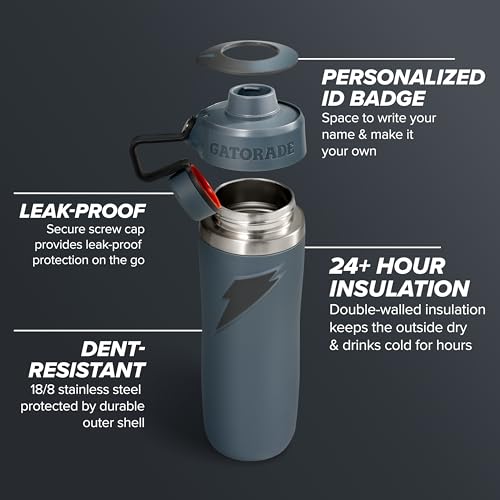 Gatorade 'Overtime' 22oz Stainless Steel Water Bottle, Twist Cap, Pink by Gatorade - Image 2