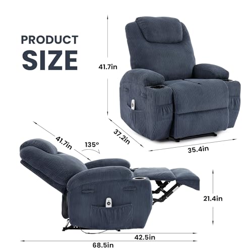 Sillón reclinable confort azul con estructura metálica miniatura 2