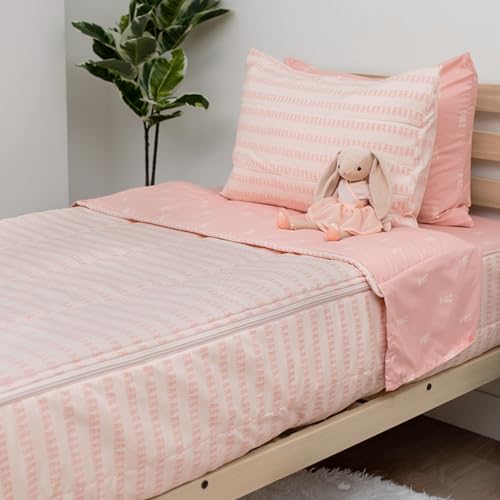 Image of Beddy's Ballerina Theme Durable Zipper Bedding for Kids - Bed in a Bag - Pink Ballet Shoe Sheets & Comforter - Includes Pillowcase & Sham - Easy to Make & Wash - Toddler
