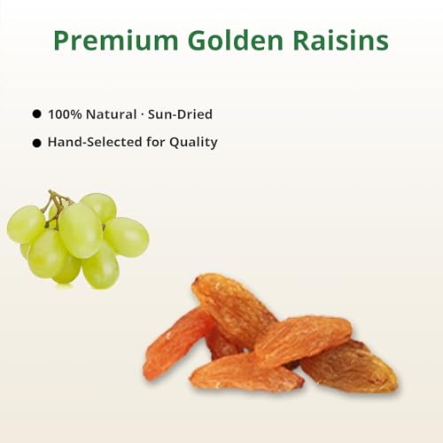 Naturebliss Premium Golden Raisins, Seedless Grape Dried Fruit Snacks, No Sugar Added, No Preservatives, Non-GMO, Naturally Shade-Dried Raisins, Healthy Power Gummy Snack (11 OZ/Pack of 1) - Image 5