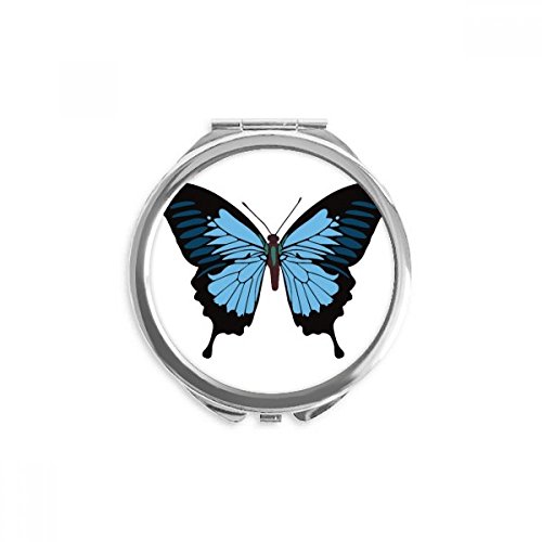 Espejo de bolsillo de mariposa azul oscuro, ideal para retoques rápidos en tu día a día