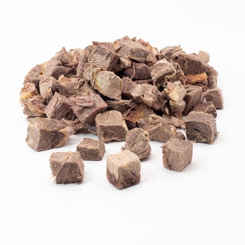 Pferdefleisch Gefriergetrocknet für Hunde und Katzen, 100% Reines Fleisch, Hypoallergen, Ideal als Premium Snack oder Barf Zutat