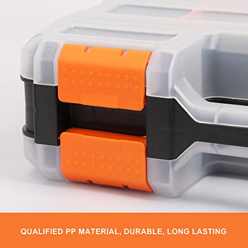 Image of Mayouko Double Side Tools Organizer, Customizable Removable Plastic Dividers, Hardware Box Storage, Excellent for Screws,Nuts,Small Parts, 34-Compartment,2 PCS Set,12.6 inchL x 10.6 inchW x 3.2 inchH