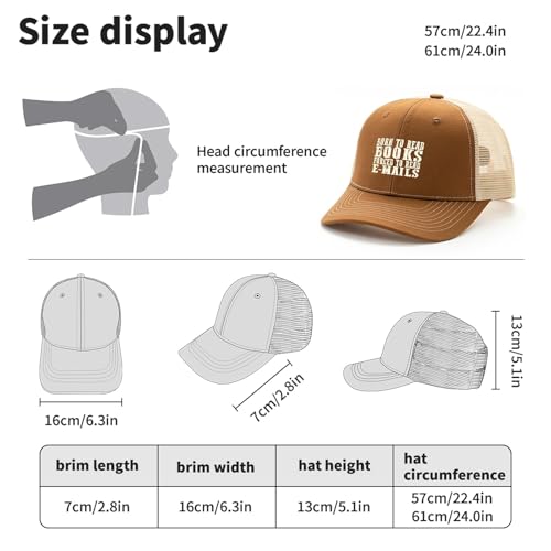 Bookish Borns to Read Books Forced to Read Emails Reading Premiums Mesh Ball Hat Women Unisex Girls Trucker Caps4