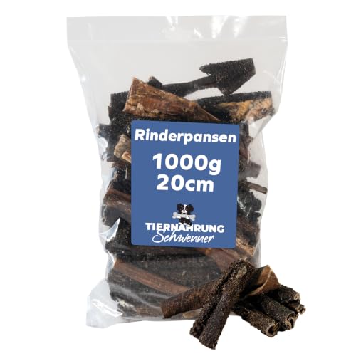 Tiernahrung Schwenner Rinderpansen Hunde, getrocknet, 1000g, 20cm