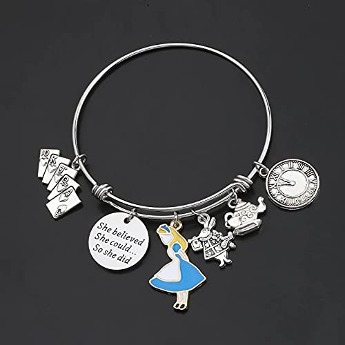 FOTAP Alice Bracelet She Believed She Could So She Did Inspirational Encouragement Bracelet Alice Fans Gifts Alice Gift4
