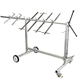 njxbrek Auto Body Paint Stand, 360°Rotatable Body Paint Rack Panel Tree Brackets, Heavy Duty Auto Body Paint Racks with 4 Wheels for Automotive Bumpers Fenders Doors Hoods Works