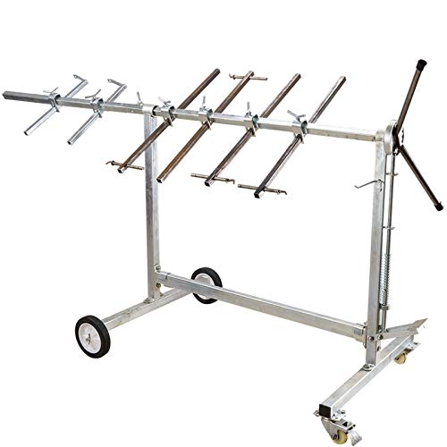 Paint Stand Panel Holder, Auto Body Paint Rack Stand 9 Locked Positions, Mobile Bumper Paint Stand w/Locked Casters, Adjustable Painting Drying Rack for Car Door Hood Fender Panel, 70kg Load