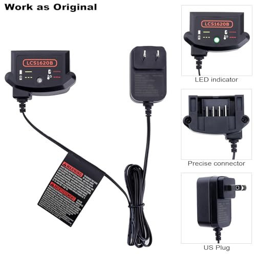 Image of Elefly LCS1620B 20V Lithium Battery Charger Compatible with Black & Decker 20V Lithium Battery LBXR20 LB2X4020 LBXR2020-OPE LBXR2020APB LB2X3020-OPE LB2X4020-OPE