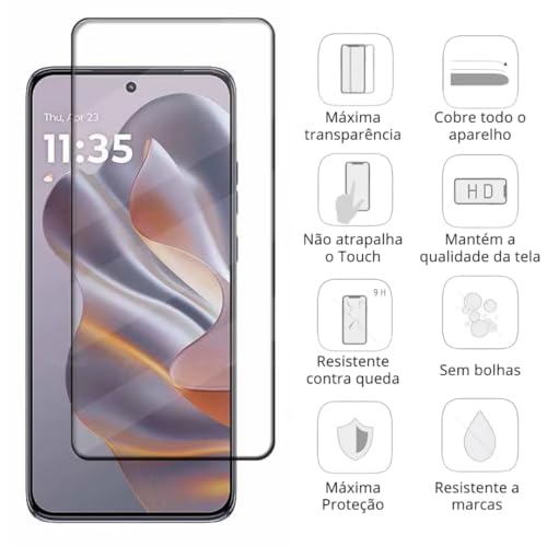 Capa Capinha Anti Impacto + Película Premium de Vidro 3D Compatível Com Moto Edge 50 NEO 5G - (Hard