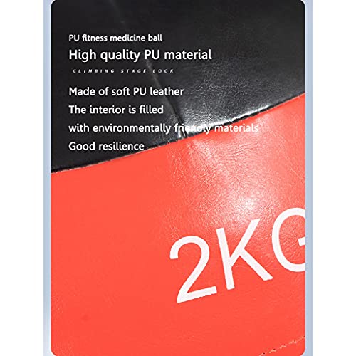 Ballons Médicinaux, Balle Murale de Squash Souple de 2 Kg, Home Gym Core Strength Training Ball Boxing Lancer des Équipements de Fitness – Image 3