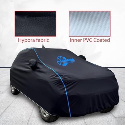 Image of 100% Waterproof Car Cover for Tata Punch Ev - Black, All-Weather & Animals Nail Protection with Mirror & Antenna Pockets | Premium Washable Fabric | Custom Fit