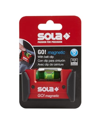 Image of SOLA LSGOM GO! Magnetic Portable Level with Clip and 1 60% Magnified Vial, 3-Inch