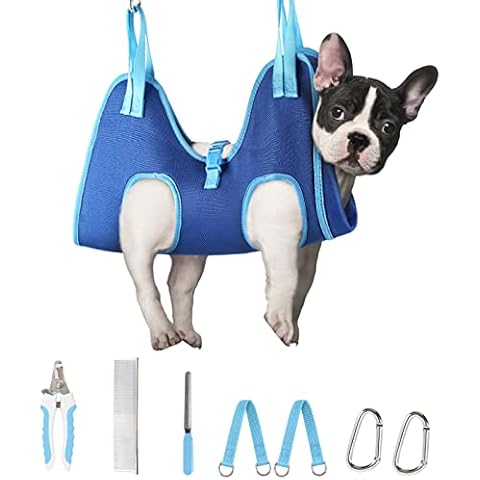 Supet Dog Grooming Hammock for Dog and Cat, Relaxation Pet Grooming Sling Helper, Breathable Pet Grooming Hammock for Nail Trimming, Ear/Eye Car with Nail Clippers/Trimmers/Scissors Cover