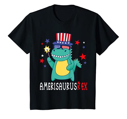 Niños Dinosaur 4th Of July T-Rex Dino Baby Toddler Boys American Camiseta