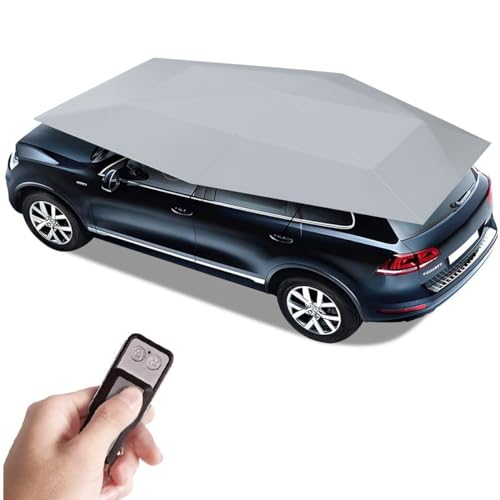 moupeaktain Tienda De Campaña para Coche Totalmente Automática, Tienda De Campaña con Cubierta para Coche, Toldos De Techo Plegables, Cubierta para Coche con Remoto, 4.2M Sombrillas para Coche,Grey