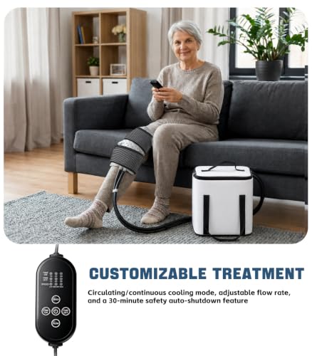 Image of Ice Machine for Knee After Surgery 15qt, Cold Therapy Machine 6-Level Timer | FSA Eligible HSA Knee Ice Machine, 3 Flow Rates, Leakproof, Ultra-Quiet Cryotherapy System for Knee Replacement Recovery
