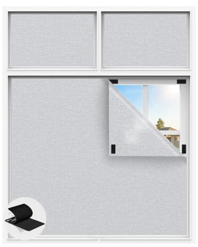 Image of Linen Blackout Curtains for Bedroom, 70 inch x 58 inch Portable Blackout Blinds