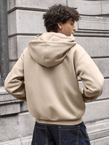 TAGAS Men's Mask Sweater Hoodie Beige - Image 4