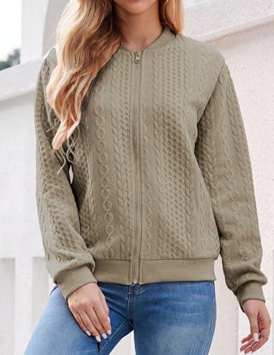 Image of Larmliss Women's Zip Up Cardigan Sweater Hoodies Long Sleeve Jacket Crewneck Casual Outerwear Spring Fall Trendy Coat Outfits