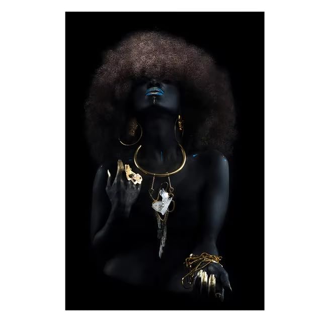 Affiche et impression murale pour salon toile femme noire africaine 80x120 - 5