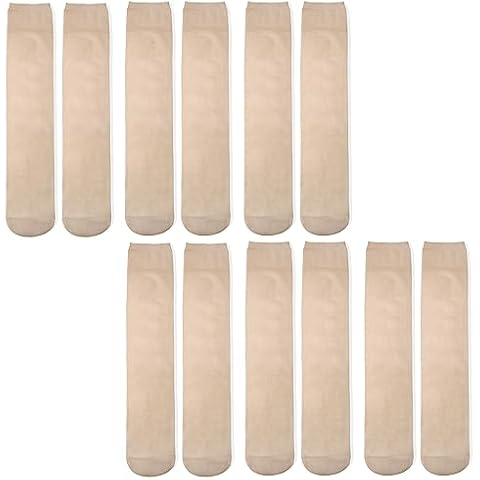 Jsimmotd 6 pairs long transparent knee-high calf stockings for women’s stockings(Nude) Cover