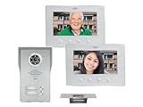 2 Familienhaus WiFi Video Türsprechanlage mit 7 Zoll Innenmonitoren, 4-Draht Außenstelle mit Kamera & Türöffner