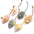 Cat Toys Cat Mouse Toys Catnip Mouse Toys Catnip Kitten Toys Cat Toys for Indoor Cats Adult Simulation Catnip Soft Toy for Cat Playing Chewing Teeth Cleaning (6PCS)