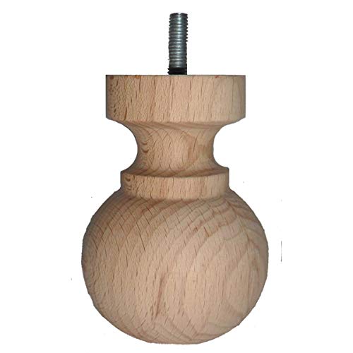 Santamaria Torneria - 4 Patas Redondas para Muebles Fabricadas en Madera de Haya - 95