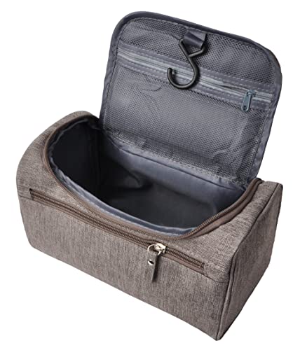 Image of Mens Travel Shaving Toiletry Bag Small Hanging Wash Organizer Dopp Kit Travel Accessories, Frosted Grey