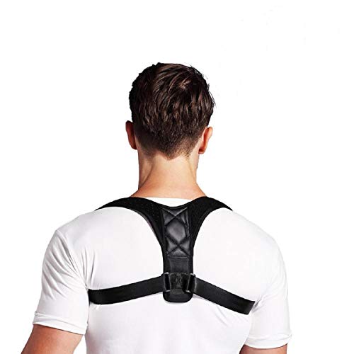 Posture Corrector: Upper Back Brace and Clavicle Support Plus Bonus Resistance Band. Correct Bad Posture, Rounded Shoulders, and Relieve Back and Neck Pain - for Men & Women (Reg/Medium)