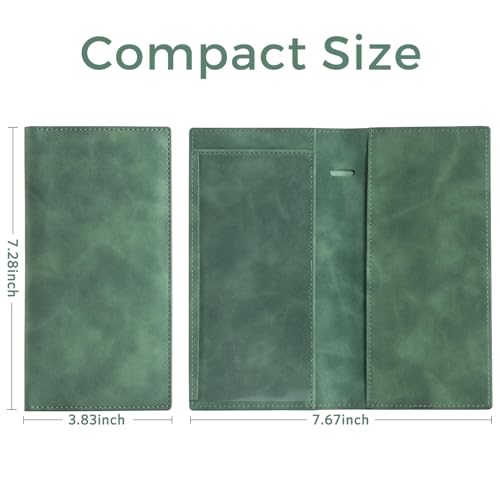 CoBak Premium Leather Checkbook Cover - RFID Blocking, Classic Design, Slim & Durable - Perfect for Personal & Business Checks