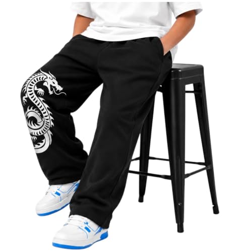 Image of Boys Baggy Cargo Pants | Cotton Blend Loose Fit Joggers | Elastic Waist Casual Trousers | Trendy Boys Streetwear