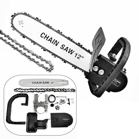 Image of 12 Inch CHAINSAW WITH 801 ANGLE GRINDER HEAVY DUTY Chainsaw Stand Corded Chainsaw (Without Battery)