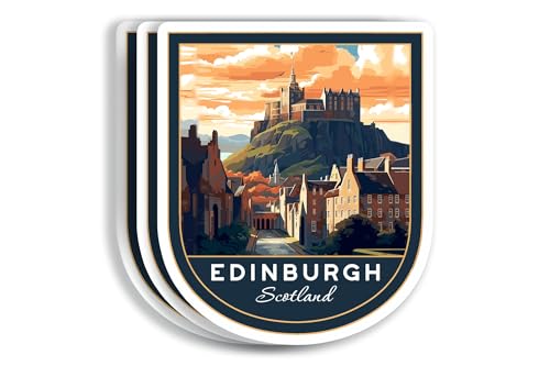 Edinburgh Scotland Stickers 3 Pack for Luggage & Scrapbooks