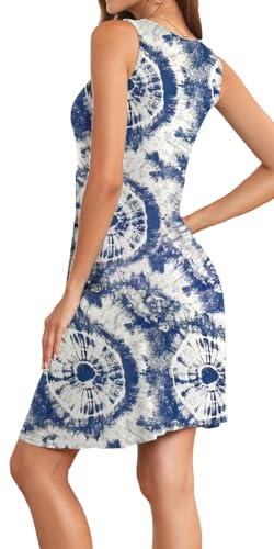 Image of Akihoo Women Summer Casual Sleeveless Midi Plain Pleated Tank Vest Dresses