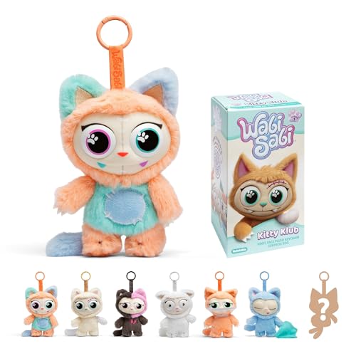 Image of WabiSabi Kitty Club Blind Box by Relatable - Soft, Collectible, Blind Box Figures Plush on a Keychain, for Kids, Teens, and Collectors - Includes 1 Single Mystery Plush