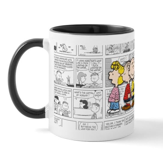Taza de cerámica blanca 11 oz The Peanuts Gang miniatura 2